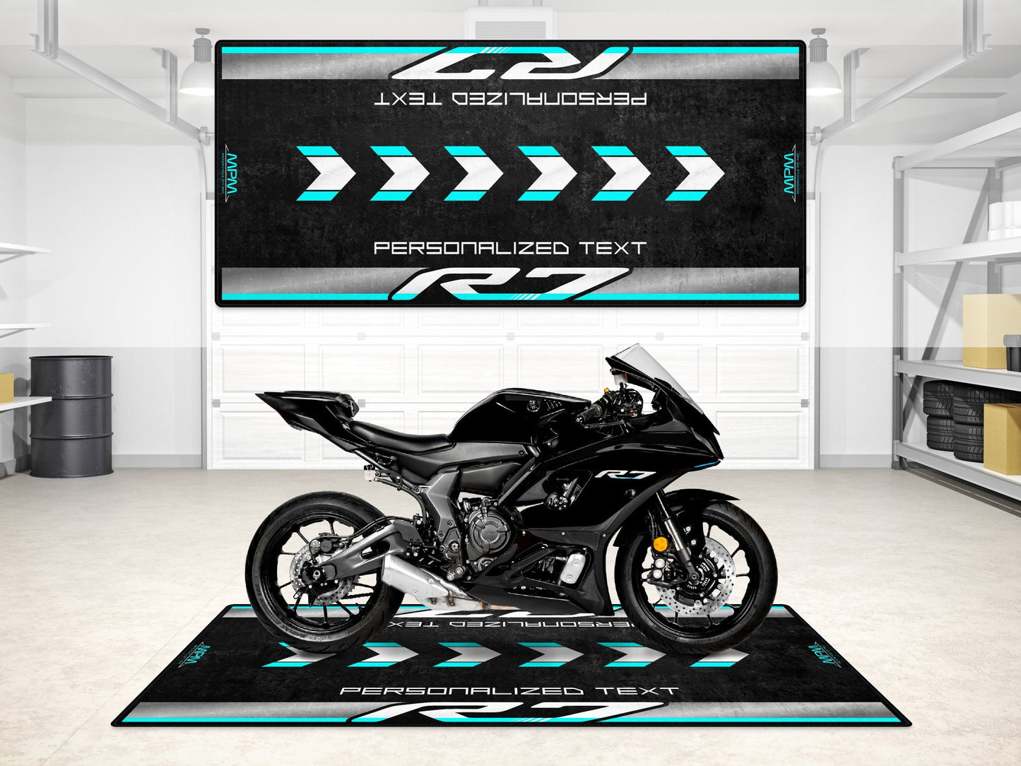 Designed Pit Mat for Yamaha R7 Motorcycle - MM7113 - Howling Moto