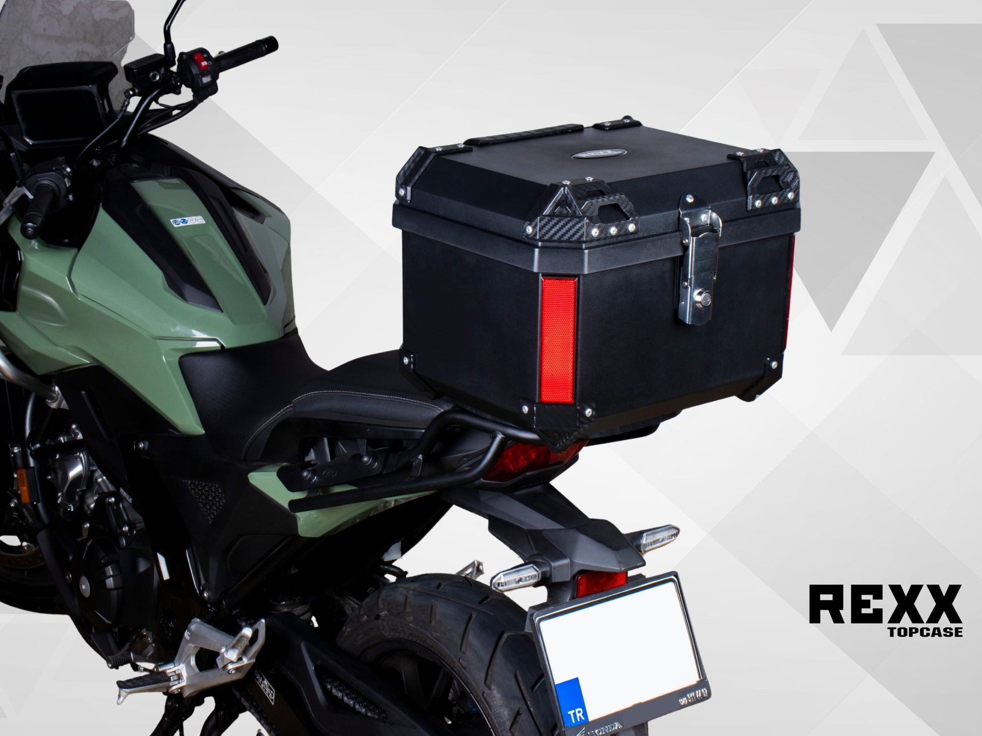 MPM Rexx Premium Motorcycle Top Case 45L – Universal ABS Reinforced Lockable Luggage Box - Howling Moto