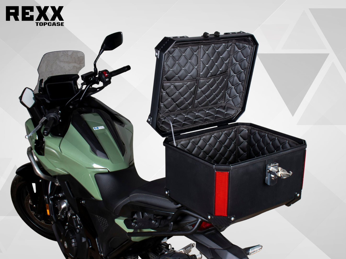 MPM Rexx Premium Motorcycle Top Case 45L – Universal ABS Reinforced Lockable Luggage Box - Howling Moto