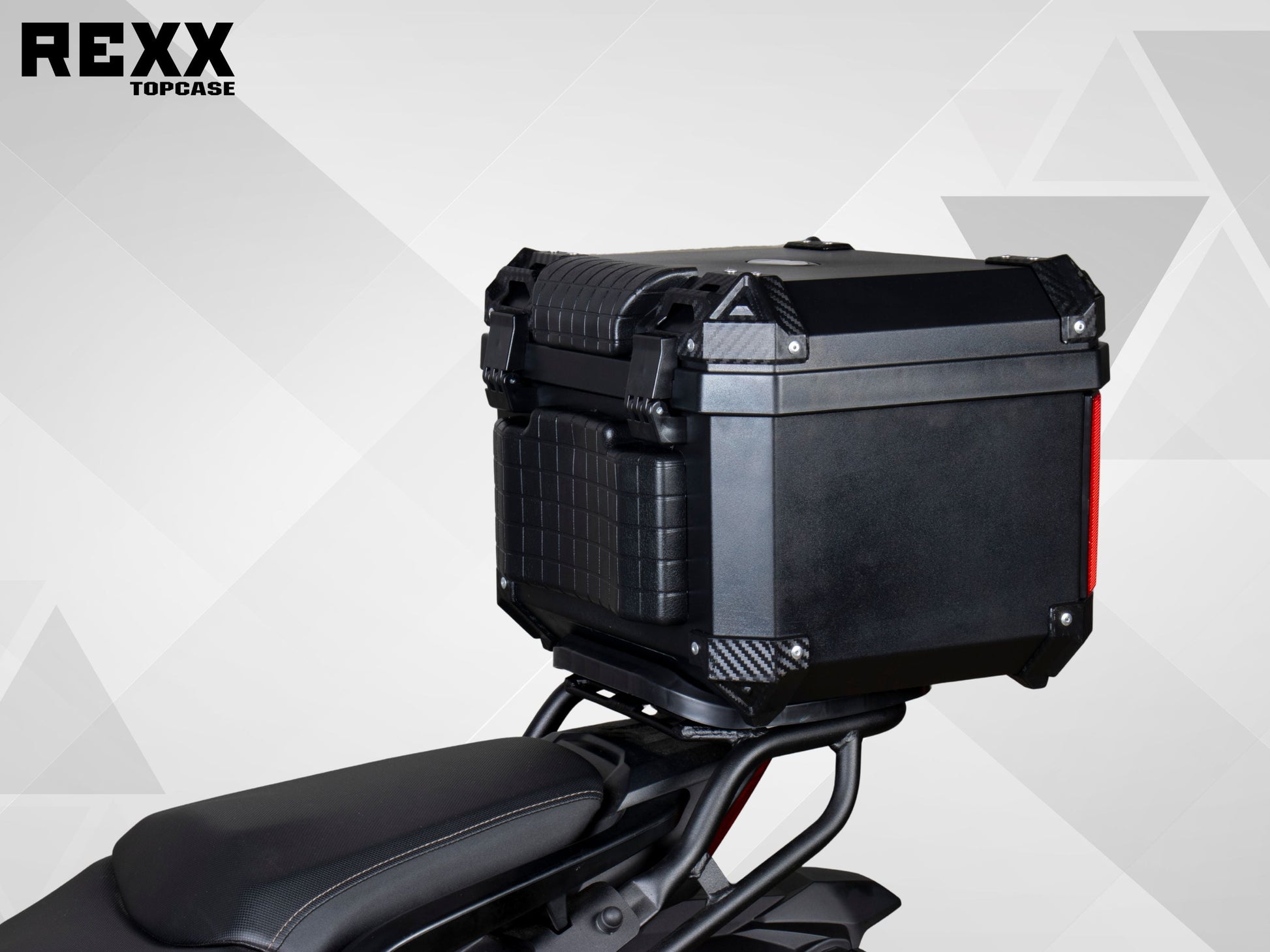 MPM Rexx Premium Motorcycle Top Case 45L – Universal ABS Reinforced Lockable Luggage Box - Howling Moto