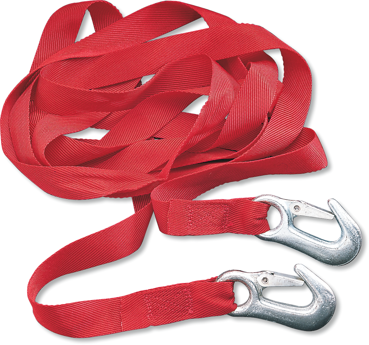 PARTS UNLIMITED 12-foot heavy-duty tow rope with spring-clip hooks for towing and recovery tasks.