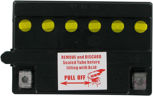 Parts Unlimited 12N113A1 conventional automotive battery with positive and negative terminals for reliable vehicle power