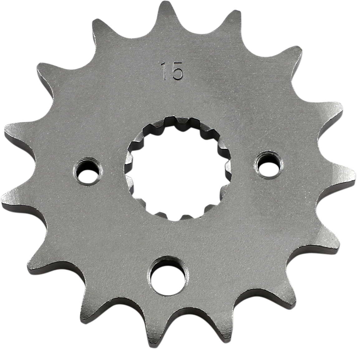 Parts Unlimited 15-tooth countershaft sprocket for Kawasaki and Suzuki motorcycles, part number 13144-1046.