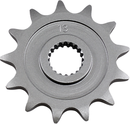 Parts Unlimited Honda countershaft sprocket with 13 teeth, designed for motorcycle drivetrain, showing the sprocket's teeth and metal finish.
