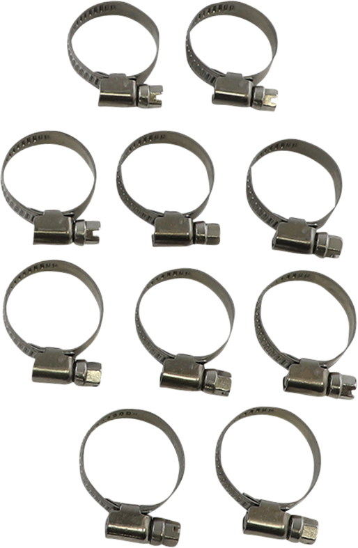 PARTS UNLIMITED, PARTS UNLIMITED Hose Clamps - Embossed, 16-27 mm, 10 Pack T03-6254-10