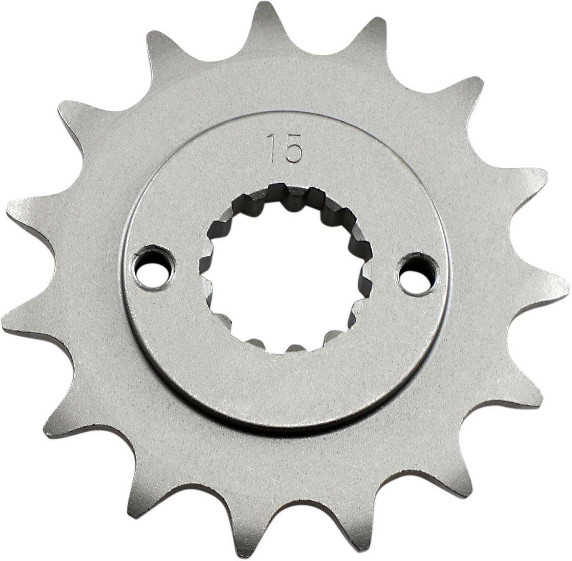 Parts Unlimited Kawasaki countershaft sprocket with 15 teeth, replacement part for motorcycle drivetrain.