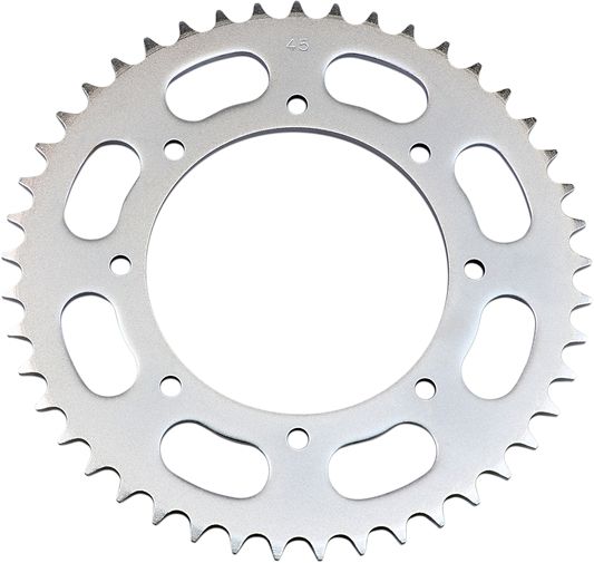 Parts Unlimited Kawasaki CT217-45S rear sprocket with 45 teeth, showcasing the durable metal gear for motorcycle performance.