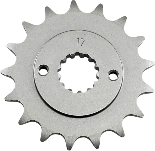 Parts Unlimited Kawasaki/Suzuki countershaft sprocket with 17 teeth, part number PU13144-1085-17T, for motorcycle drivetrain.