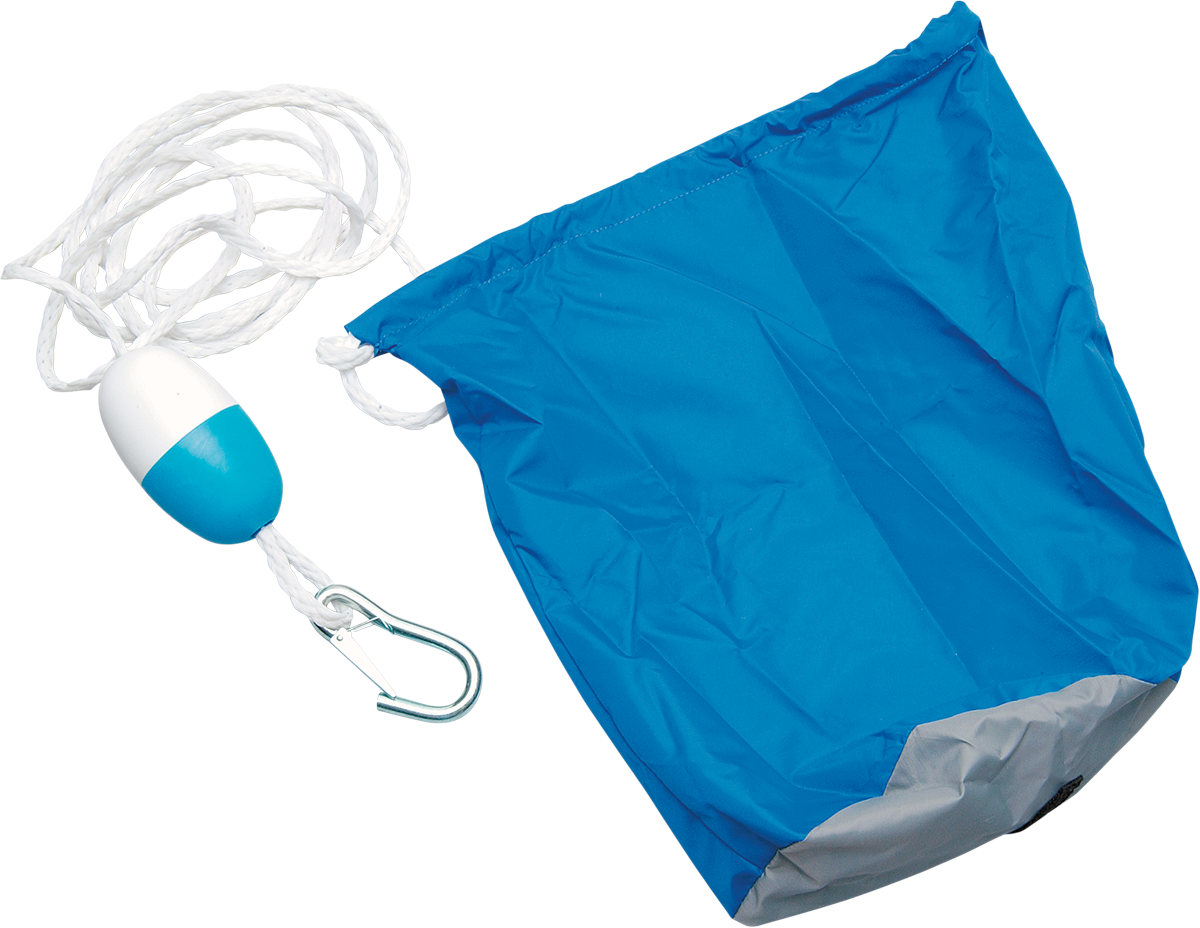 Large blue PARTS UNLIMITED anchor bag for PWC and mini jet boats, durable storage with secure closure