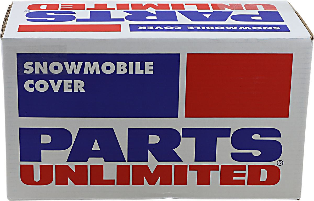 Parts Unlimited LM-4003-0103 large black water-resistant snowmobile cover made of durable polyester fabric.