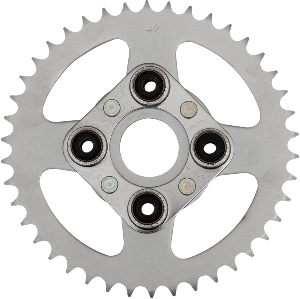 Parts Unlimited 42-tooth rear sprocket for Honda motorcycles, featuring durable metal construction and precise gear fitment.