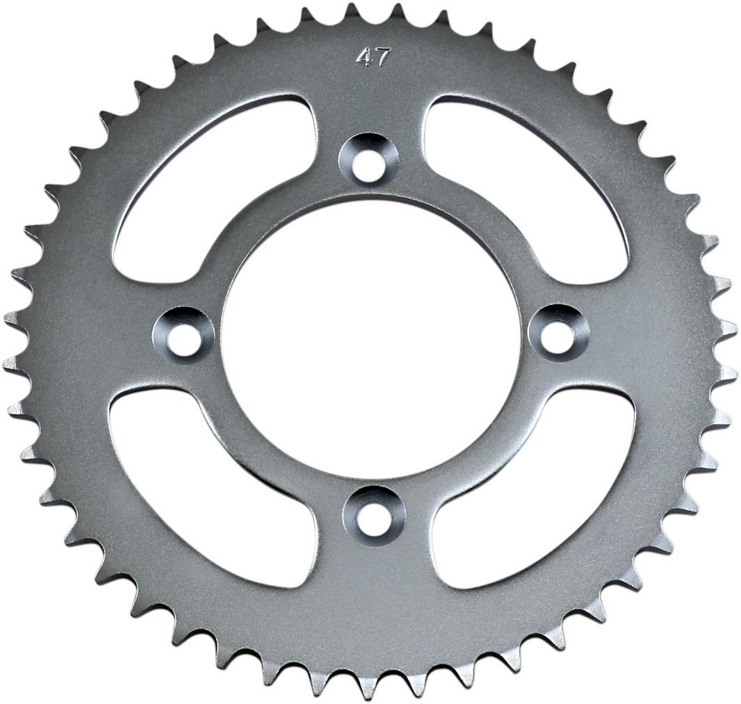 Parts Unlimited 47-tooth rear sprocket for Honda 41201-GC4-000, durable metal bike sprocket with gear teeth.