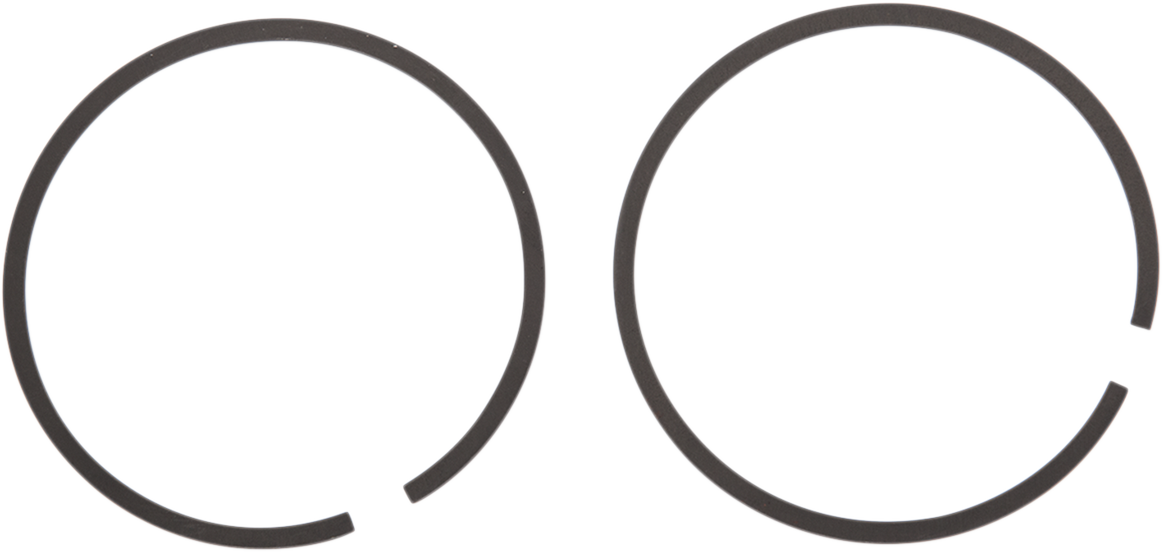 Parts Unlimited piston ring set AM55110 for motorcycle piston replacement, showing the metal rings and packaging.