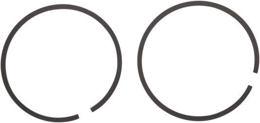 Parts Unlimited piston ring set AM55110 for motorcycle piston replacement, showing the metal rings and packaging.