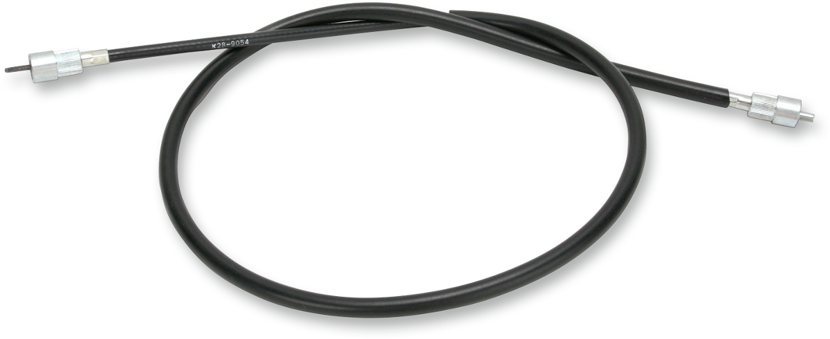 Parts Unlimited speedometer cable for EN450/500 motorcycles, part #54001-1113, shown coiled with connectors on a white background.