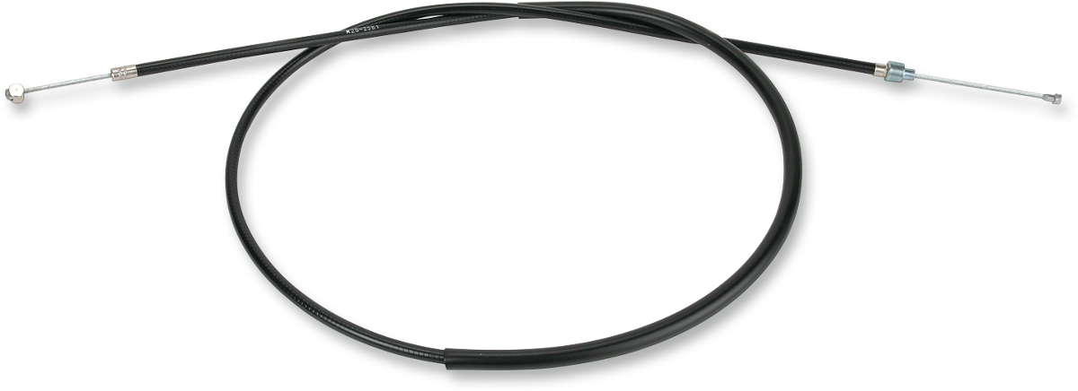 Parts Unlimited vinyl clutch cable for Yamaha motorcycle, featuring a black protective vinyl coating and metal connectors.