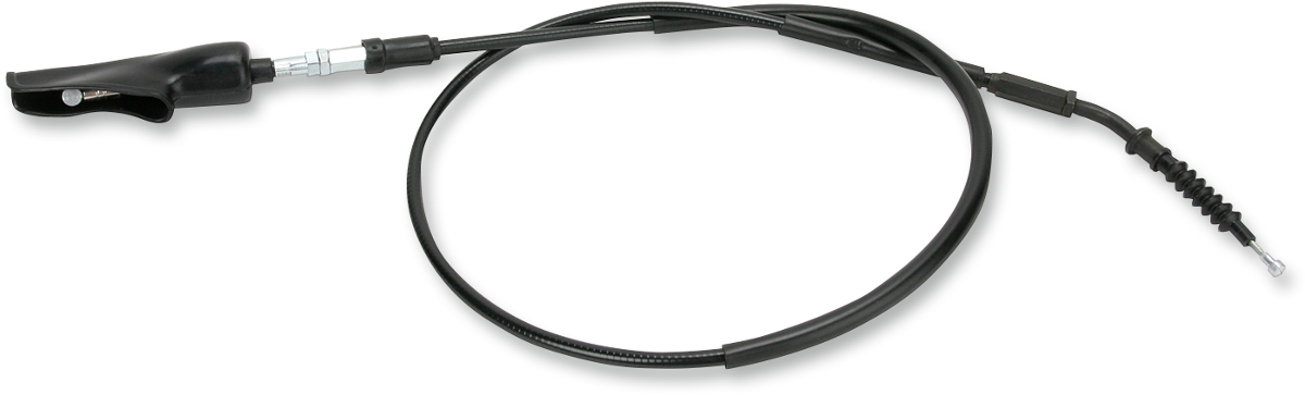 Parts Unlimited vinyl clutch cable for Yamaha, showing the black cable with protective vinyl coating and metal connectors.
