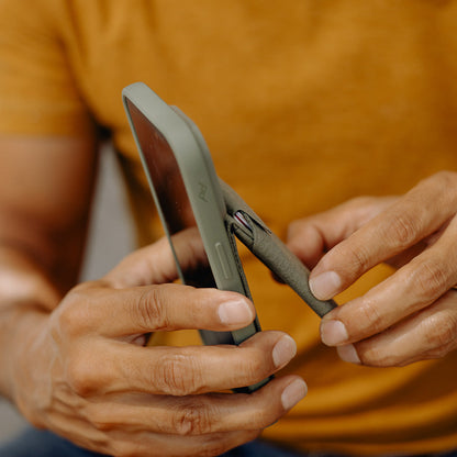 Mobile Wallet | Stand Wallet | Sage | Fabric - Howling Moto