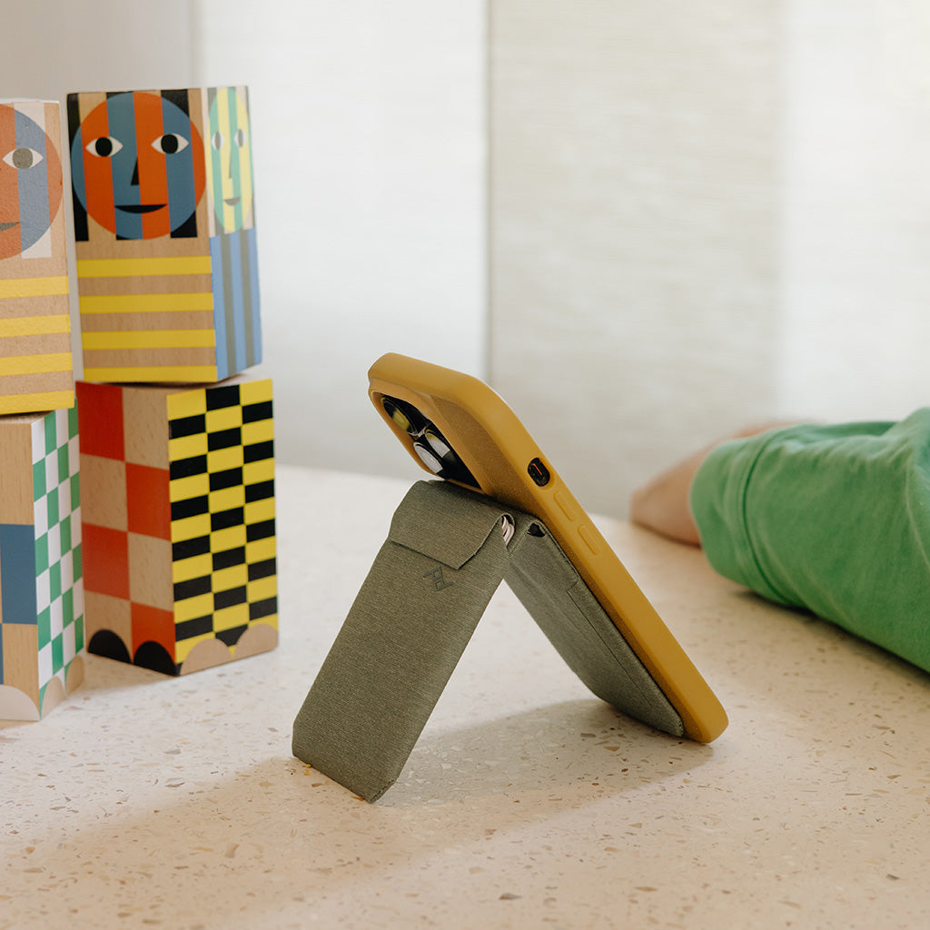 Mobile Wallet | Stand Wallet | Sage | Fabric - Howling Moto