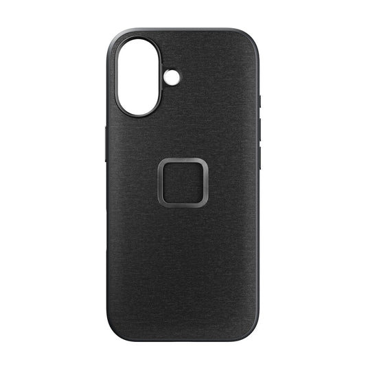 Charcoal Peak Design Everyday Case for iPhone 17, slim protective mobile phone cover with precise cutouts and sleek design.