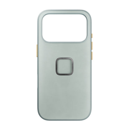 Peak Design Everyday Case for iPhone 17 Pro in Cirrus color, showing sleek mobile phone protection with precise cutouts.