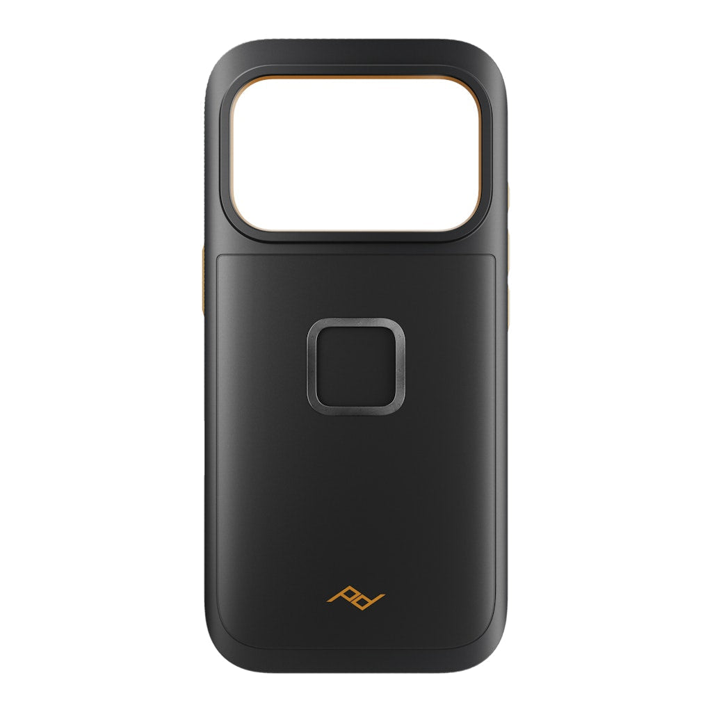 Black Peak Design Gnar Case for iPhone 17 Pro, showing rugged protective mobile phone cover with textured design.