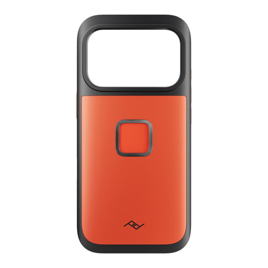 Peak Design Gnar Case for iPhone 17 Pro in Ibis color, protective mobile phone case with rugged design and brand logo.