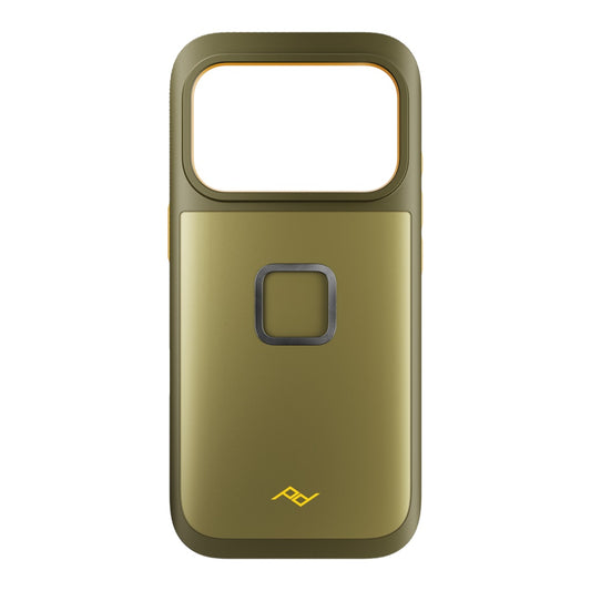 Peak Design Gnar Case for iPhone 17 Pro in Kelp color, rugged mobile phone case with textured grip and protective design.