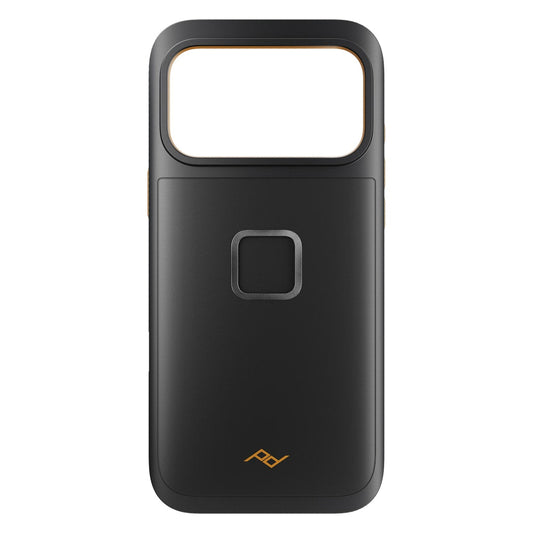 Black Peak Design Gnar Case for iPhone 17 Pro Max, showing the rugged exterior and sleek mobile protection design.