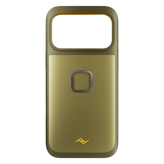 Peak Design Gnar Case for iPhone 17 Pro Max in Kelp color, rugged mobile phone case with textured grip and protective design.