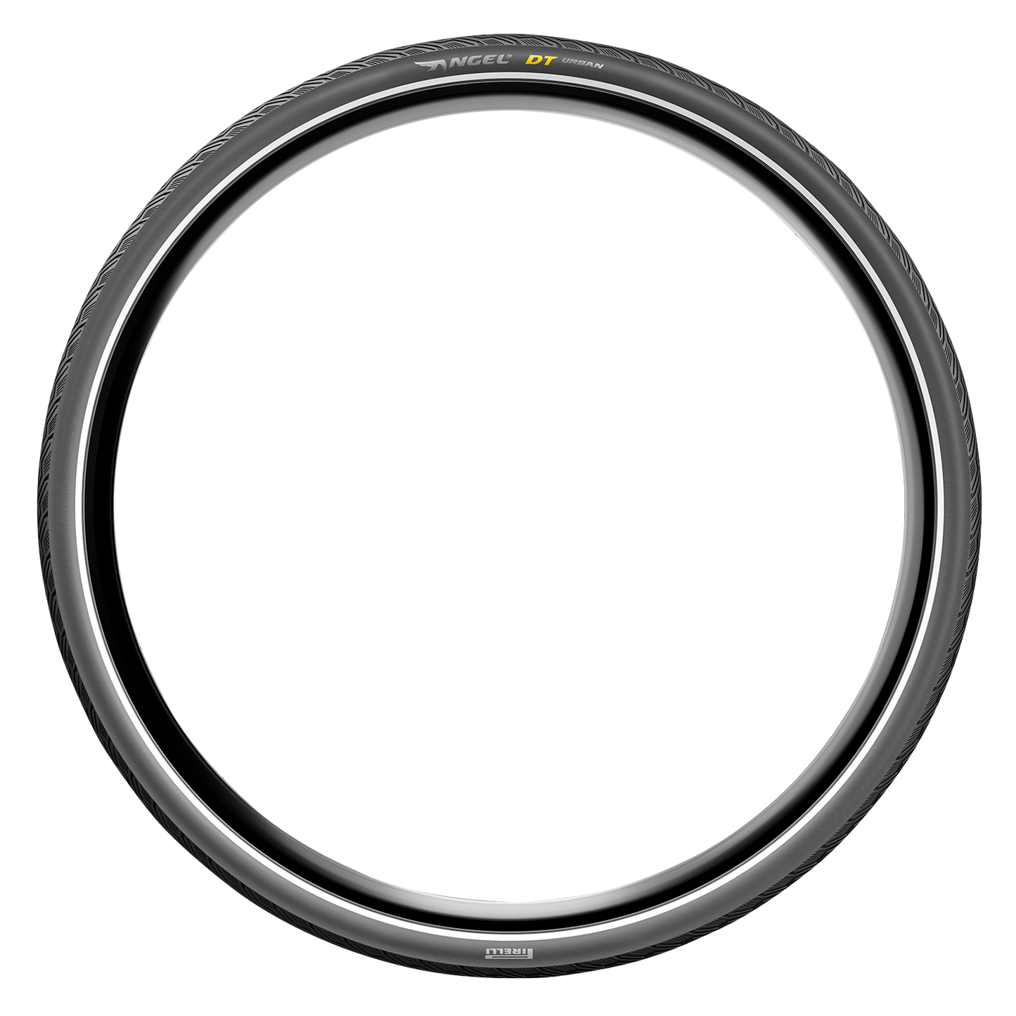 Pirelli Angel DT Urban Tire 700x35C (37-622) with black rubber tread and sidewalls, designed for urban cycling.