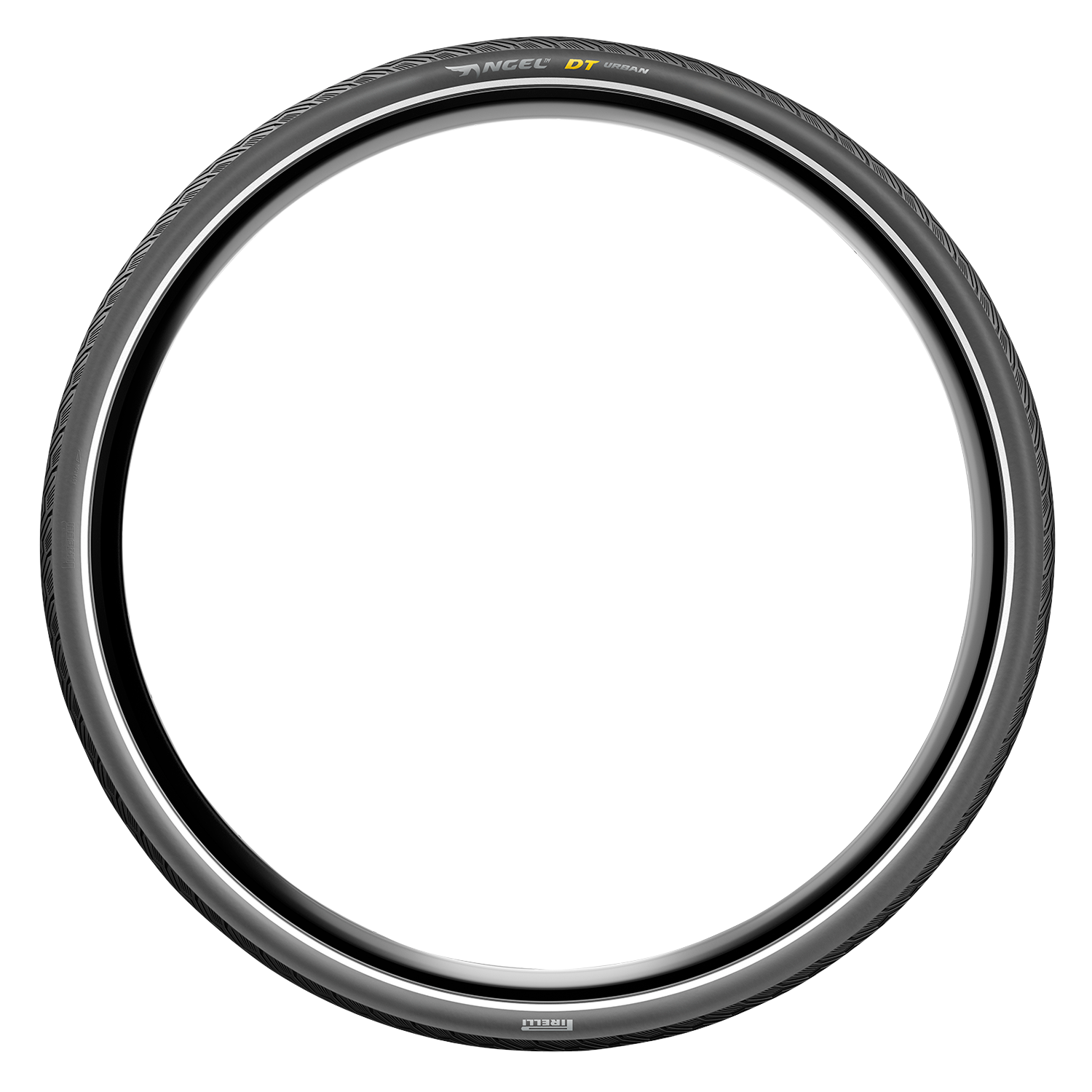Pirelli Angel DT Urban Tire 700x35C (37-622) with black rubber tread and sidewalls, designed for urban cycling.