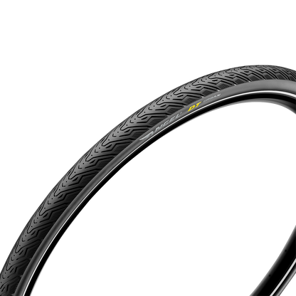 PIRELLI Angel™ DT Urban Tire 700x35C on bike wheel, showing tread pattern and sidewall detail of this PIRELLI cycling tire.