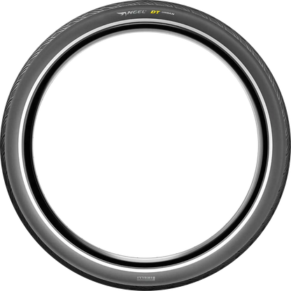 Pirelli Angel DT Urban Tire 700x50C (52-622) with black tread and sidewalls, suitable for city bikes and urban cycling.