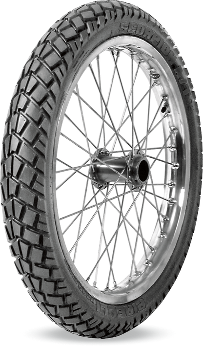 Pirelli Scorpion MT 90 A/T front tire for dual sport motorcycles, 80/90-21 size, designed for off-road and on-road use
