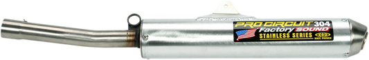 Pro Circuit 304 Silencer for motocross bikes, showcasing the lightweight aluminum body and branded exhaust tip.
