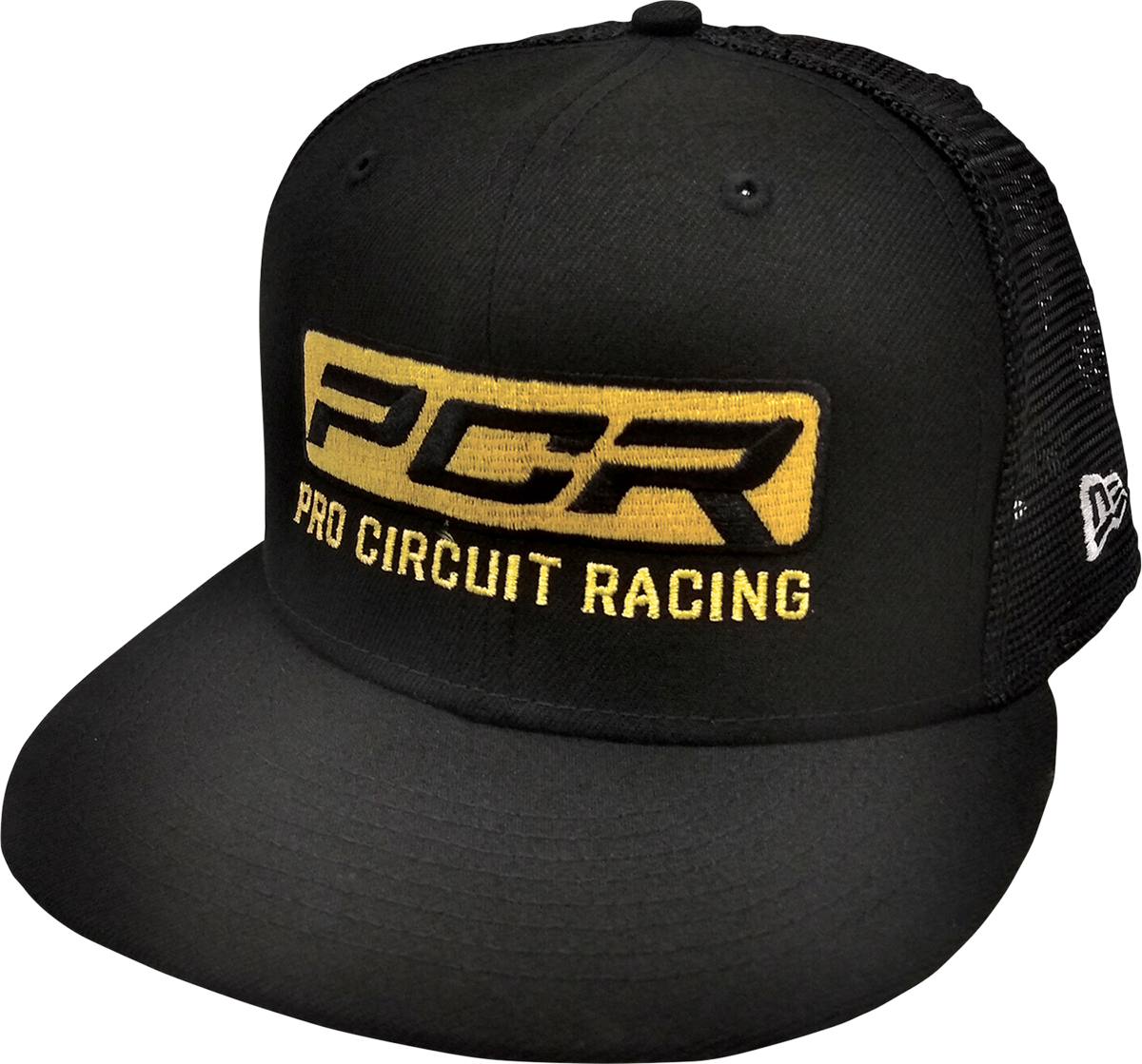 Pro Circuit New Era 9FIFTY trucker snapback hat with embroidered logo, featuring adjustable snapback closure and classic trucker style.
