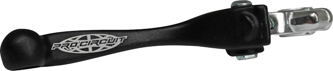 Black PRO CIRCUIT forged brake lever for enhanced durability and performance, designed for motorcycle control and braking systems.