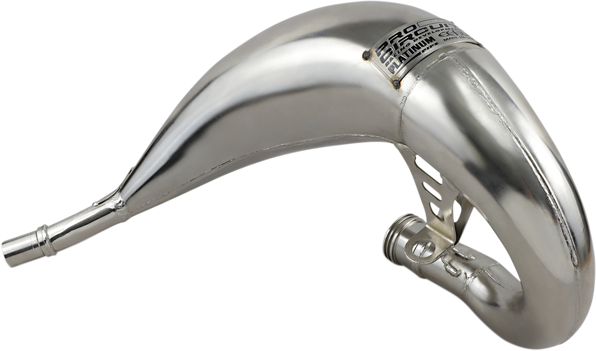 Pro Circuit Platinum Pipe 0851912 high-performance exhaust for dirt bikes, featuring sleek metal finish and durable construction.