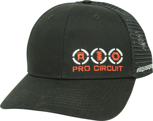Black PRO CIRCUIT Service Hat with embroidered logo, one size fits all, casual baseball cap style.