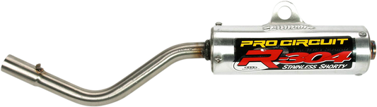 Pro Circuit R-304 Silencer for two-stroke engines, compact performance exhaust with metal construction and black finish.