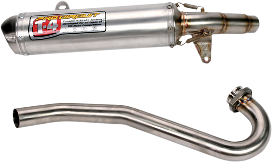 Pro Circuit T-4 Exhaust System for enhanced power and sound, featuring sleek metal construction and polished finish.