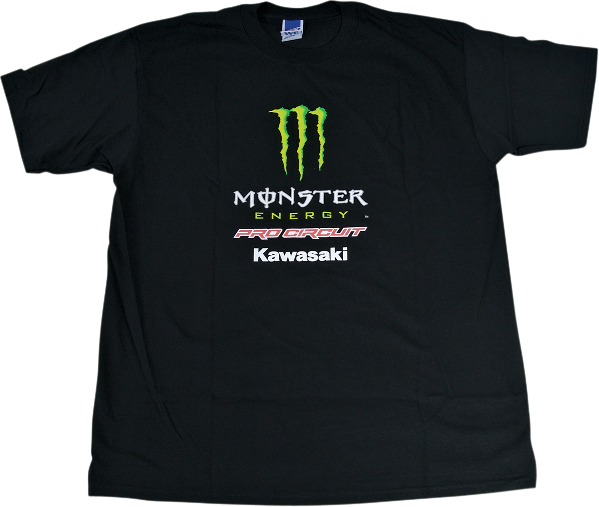 Black PRO CIRCUIT Team Monster T-Shirt in Medium, featuring bold logo design on front.