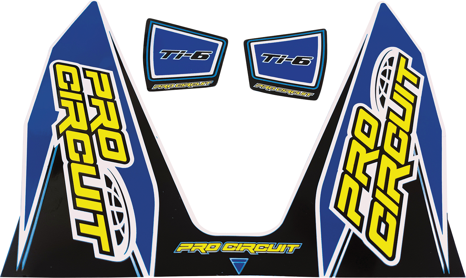 Dark blue PRO CIRCUIT Ti-6 decal with product code DC22TI6-DB, featuring the PRO CIRCUIT logo on a motorcycle decal.