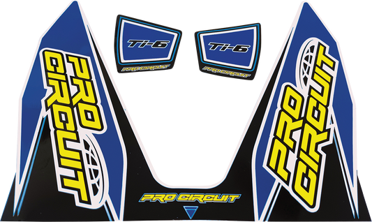 Dark blue PRO CIRCUIT Ti-6 decal with product code DC22TI6-DB, featuring the PRO CIRCUIT logo on a motorcycle decal.