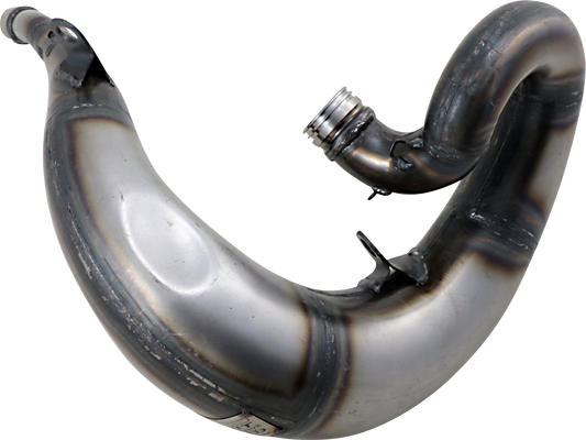 Pro Circuit Works Pipe 0752030 high-performance motorcycle exhaust with bare metal finish, showcasing sleek metal construction and design.