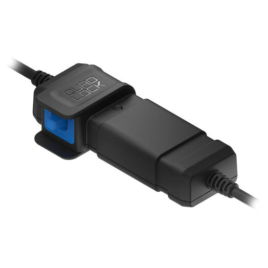 Quad Lock WP 12V to USB Smart Adapter by Bill's Exhausts, in stock, with visible ports and compact design.