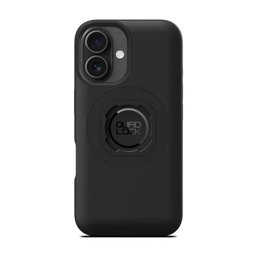 Quad Lock Mag Case for iPhone 16 Plus by Bill's Exhausts, showing the black protective phone case with magnetic mounting features.