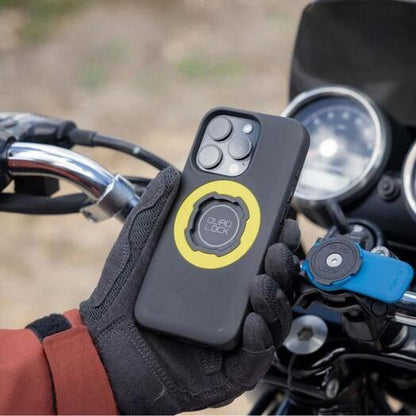 Quad Lock Mag Case for iPhone 16 Pro by Bill's Exhausts, showcasing a sleek black protective phone case with magnetic mount.