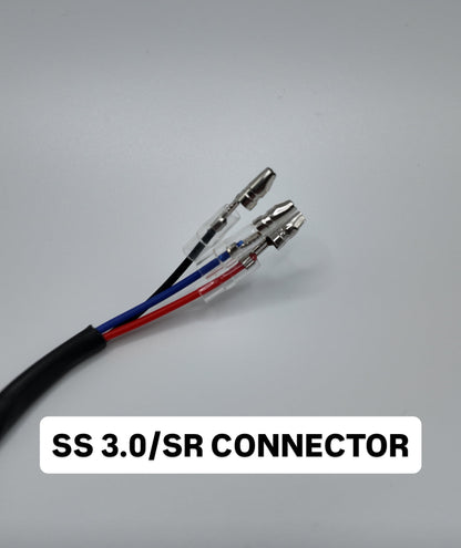 E-Ride 3.0 Functional Cyber Brake Light by Project9 with 2-pin connector, mounted on a bike for visibility and safety.